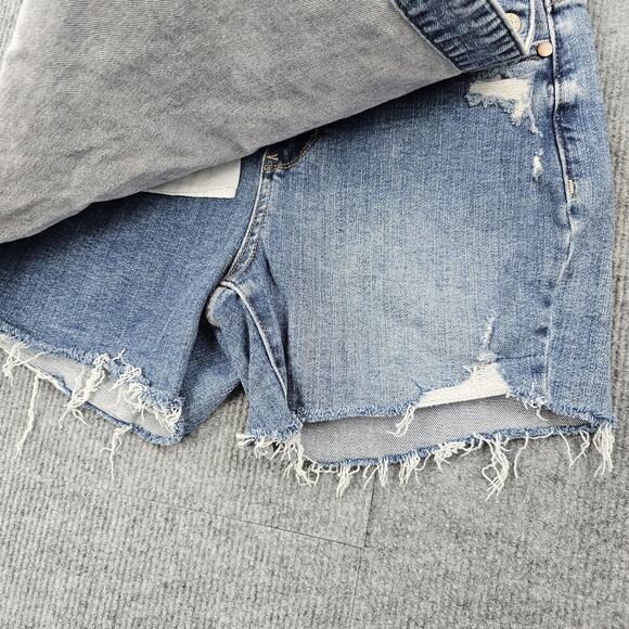 Judy Blue Skort Womens Small Blue Denim Asymmetrical Wrap Distressed Raw Hem - Picture 3 of 7